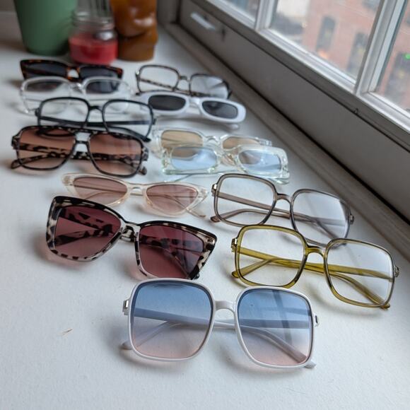 Retro Black Square Sunglasses 70s Festival Sunnies Grunge Minimalist Y2K Shades main image 5